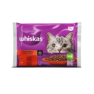 WHISKAS Hrana za mačke 1+, govedina/piletina 4 x 85 g