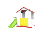 Dječja kućica s toboganom Cottage 3u1, crveni krov