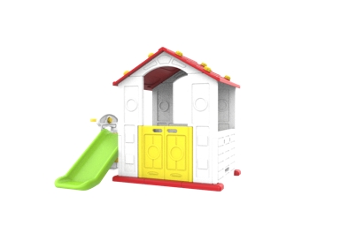Dječja kućica s toboganom Cottage 3u1, crveni krov