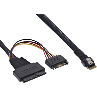 INLINE SAS kabel 27644A, 0,5 m, 24 Gbit/s, crni