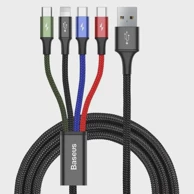 BASEUS Kabel 4-u-1 Fast, crni, 1.2m, 2x USB-C / Lightning / Micro, 3.5A