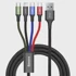 BASEUS Kabel 4-u-1 Fast, crni, 1.2m, 2x USB-C / Lightning / Micro, 3.5A