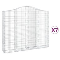 Lučne gabionske košare 7 kom 200 x 30 x 160/180 cm pocinčano željezo