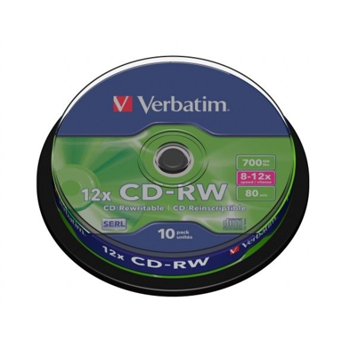 VERBATIM CD-RW 12x, 700 MB, 10 kom