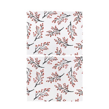 BUTTER KINGS Božićni platneni stolnjak u setu od 2 kom 45x35 cm Rowan Berries 