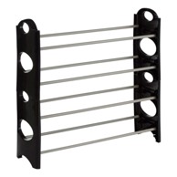 PREMIER HOUSEWARES Crni/u srebrnoj boji metalni stalak za cipele Tavia 