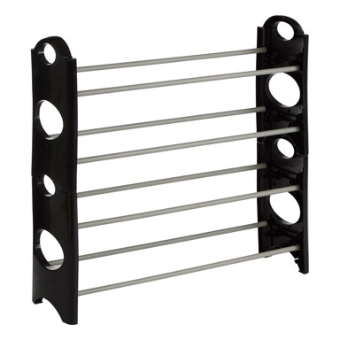 PREMIER HOUSEWARES Crni/u srebrnoj boji metalni stalak za cipele Tavia