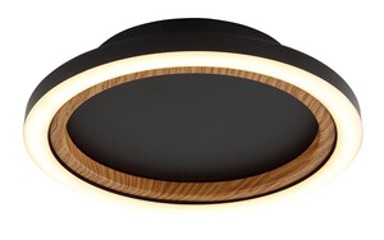 GLOBO Stropna svjetiljka Dakari Ø20,5 cm, LED, crna