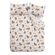 CATHERINE LANSFIELD Posteljina Halloween Highland Cow za bračni krevet 200x200 cm sivo-bež