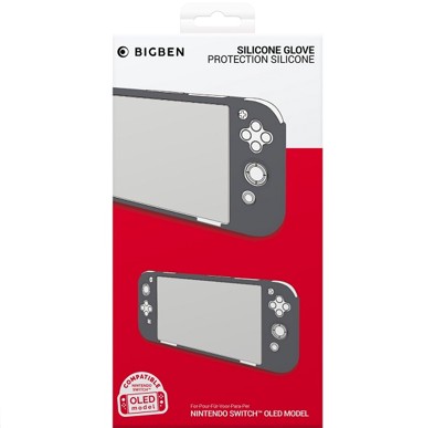 BIGBEN Silikonska zaštitna maskica Silicon Glove, siva (Nintendo Switch OLED)