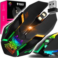 DEXXER Bežični optički USB igraći miš, 3200 DPI, LED RGB