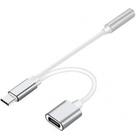APTEL Adapter USB tip C muški i ženski na audio priključak 3,5 mm, srebrni