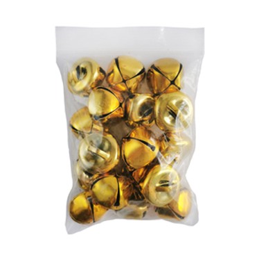 Dekorativni metalni praporci, 2.5cm, zlatna, 17 komada