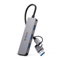 ORICO HUB adapter YSA5-U3 USB / USB-C – 3× USB 2.0 / USB 3.0, sivi