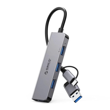 ORICO HUB adapter YSA5-U3 USB / USB-C – 3× USB 2.0 / USB 3.0, sivi