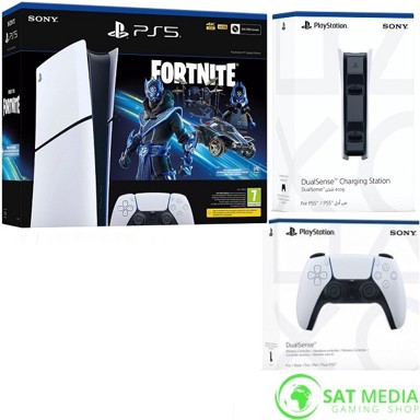 SONY PlayStation 5 Digital Edition Slim D Chassis 1TB + Fortnite Cobalt Star Bundle + dodatni kontroler + punjač kontrolera