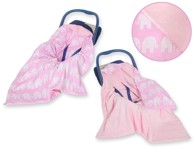 BOBONO Navlaka za sjedalo kolica, dvostrana, Pink Elephants