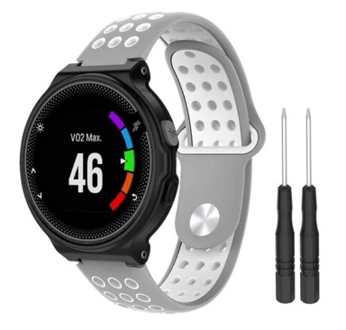 BSTRAP Remen Silicone Sport za Garmin Forerunner 235, sivi/white