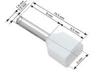 BLOW Izolirani konektor tuljak 43-082#, 2x0,5/8 mm, bijeli, 100 kom