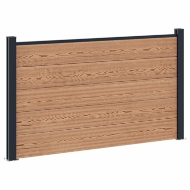 Panel ograde od WPC-a i aluminija, smeđi