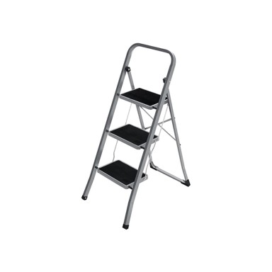 SONGMICS Ljestve preklopne, 3 stepenice, 46,5 x 74,5 x 105 cm, siva