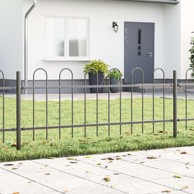 Ograda za vrt s lukom 1.7 x 0.6 m napravljena od čelika, siva