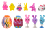 Set igračaka Easter Fidget Toys squishy anti-stress, 18 elemenata, višebojno
