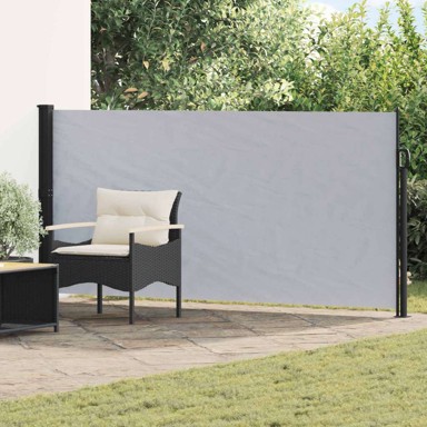 Retraktabilna bočna tenda, 120 x 600 cm, poliester, siva