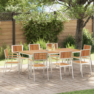 Stacking garden chairs 8 pcs 54.5x56x87 cm solid wood acacia