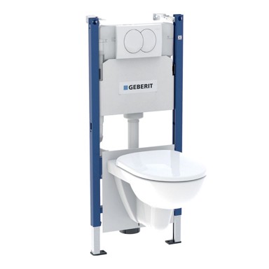 GEBERIT Podžbukni vodokotlić set WC + WC školjka selnova viseća DUOFIX DELTA 01 118.400.11.2