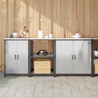 Kuhinjski set za pohranu 3 pcs, 210x50x92 cm, srebrna