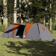 Kupolasti obiteljski šator, 712 x 270 x 200 cm, 8 osoba, sivo-narančasti, vodootporni