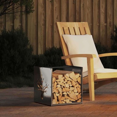 Stalak za drva za ogrjev, 40x40x40 cm, od nehrđajućeg čelika