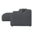 ROPEZ Tamno siva kutna garnitura od samta (s lijevim kutom/s ležaljkom) Martin, 256x160x76 cm