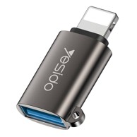 YESIDO OTG adapter GS14, USB kabel 2.0 na Lightning, crni
