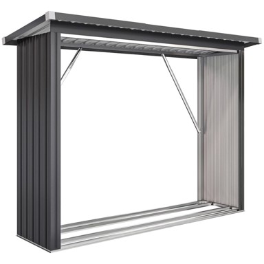 HOMESTAR Stalak za drva 213 x 66,5 x 150 cm, tamnosivi