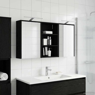 Set kupaonskih ormarića s policom, 3 kom, 126 x 16 x 62.5 cm