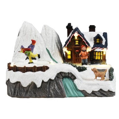 Božićne lampice LED božićno selo 16,5x11x11 cm