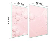 TMK Staklena zaštita za štednjak ili ploču za kuhanje 70x52, pink