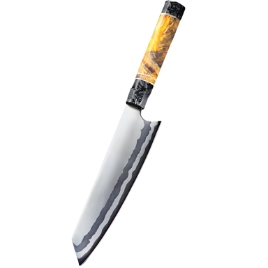 Damaskasti kuhinjski nož Fu-27632 Kiritsuke Kp27632, crni i žuti