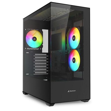 SHARKOON Kućište SK6 ARGB, Midi Tower, ATX, 3x ARGB ventilatora, crno