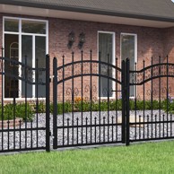 Vrata za ogradu sa šiljcima crna 103x150 cm čelična