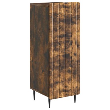Komoda uz krevet, dimenzije 34,5 x 33 x 92 cm, konstruirano drvo, dimljeni hrast