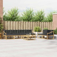 Set vanjskih sofa s jastukom, 6 pcs, bijela i antracit