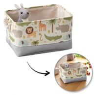 LIVEFY Koš za igračke Safari, 30×40 cm, siva