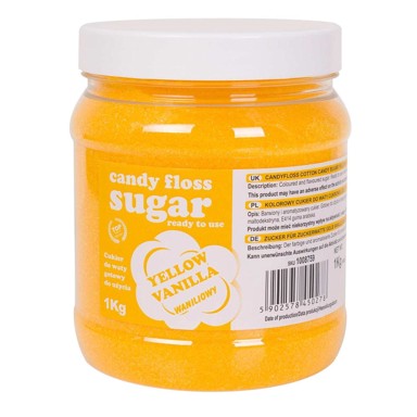 Šećerna vata u boji, okus vanilije, 1 kg, žuta