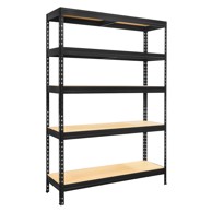 Regal za teški teret Praktik 180x120x45 cm 5 polica nosivost 1375kg crna