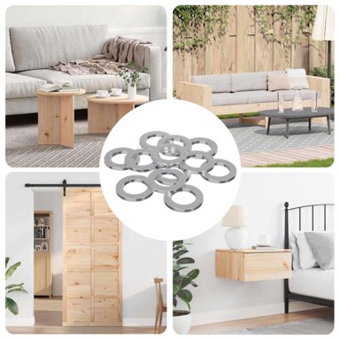 Podložak, za ravne podloške, M7 x 12 mm, željezo, srebrna, 12 kom