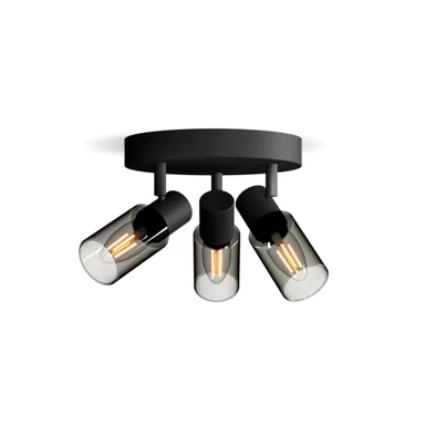Stropni/zidni reflektor, Palms, 3x25W, crna