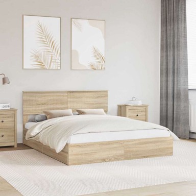 Krevet sa spremištem sonoma hrast 160 x 200 cm, konstruirano drvo